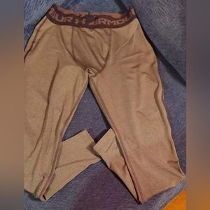 Men's Under Armour dark gray, full length compression pants Size Large